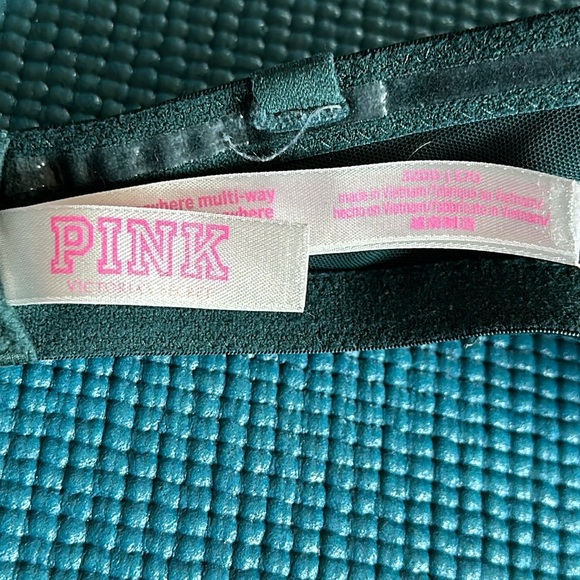 Victoria’s Secret Pink Wear Everywhere Dark Ivy Green Strapless Push-Up Bra 32DD - Picture 6 of 6